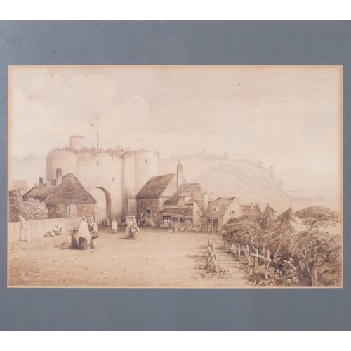 592 - 2 x 19th century watercolours, views of Rye, 1 indistinctly signed, 44cm x 30cm, both framed