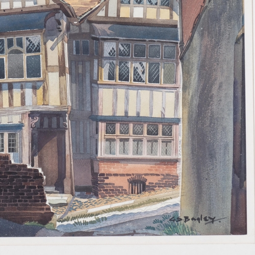 593 - G.S. Bagley, Rye street scene, watercolour,  signed, 36cm x 26cm, framed