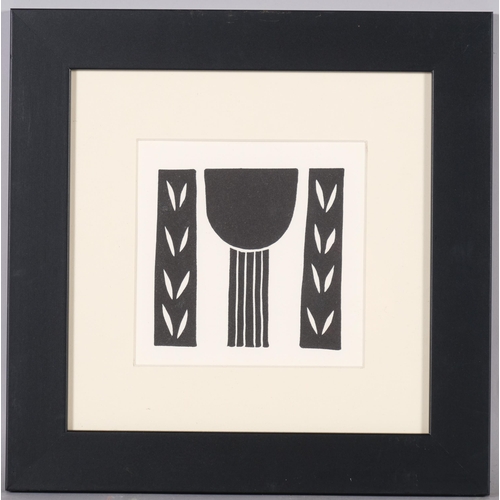 594 - Breon O’Casey (1928-2011), linocut on paper, Untitled, 16cm x 16cm, mounted, glazed and framed. Prin... 