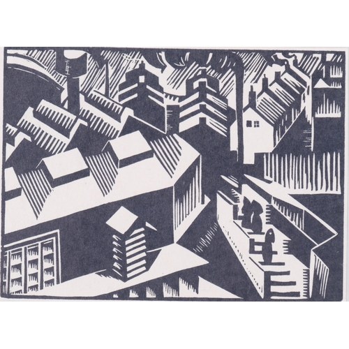 596 - Edward Wadsworth (1889-1949), woodcut on paper, Yorkshire, 10.5cm x 14.5cm, mounted, glazed and fram... 