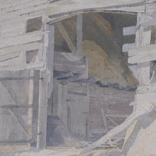 598 - Lyndon Goodwin Harris, (1928-2006), watercolour on paper, An Old Barn, 26cm x 35.5cm, mounted, glaze... 