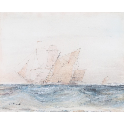 600 - Attributed to Richard Parkes Bonington, (1802-1828), watercolour on paper, Seascape, signed lower le... 