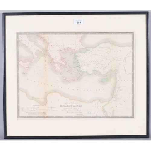 603 - Aaron Arrowsmith, (1750-1823), engraving on paper, The Travels of the Apostle Paul constructed from ... 