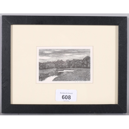 608 - Reynolds Stone (1909-1979), limited edition wood engraving on paper, The River Ebble, from A Shepher... 