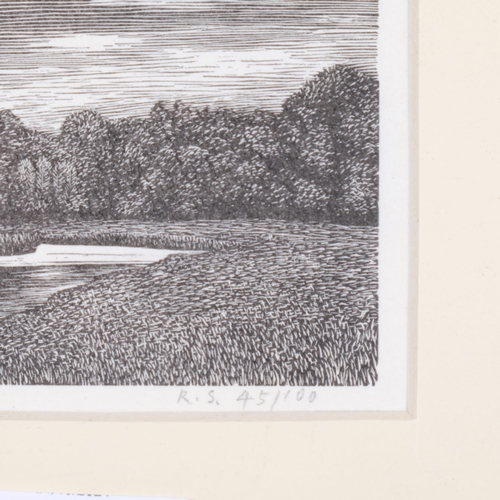 608 - Reynolds Stone (1909-1979), limited edition wood engraving on paper, The River Ebble, from A Shepher... 