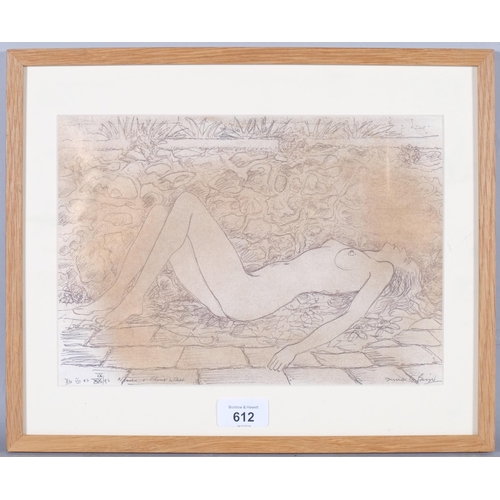 612 - Derrick Latimer Sayer (1917-1992), pen and watercolour on paper, Nicole and Flint Wall, signed, date... 