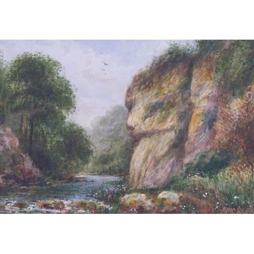 615 - John Thorley (1859-1933), watercolour on paper, River Landscape, signed lower right, 19cm x 27cm, mo... 