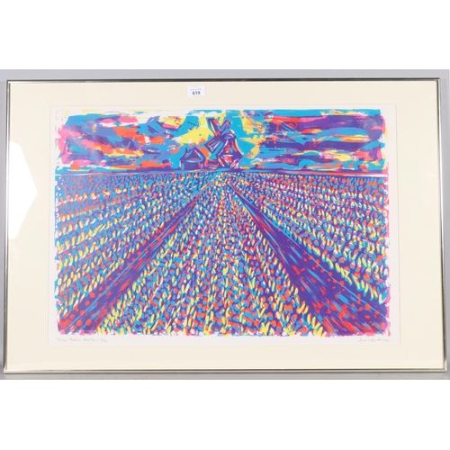 619 - David Smith (1920-1999), limited edition screenprint on paper, Tulip Fields, Holland (1970), signed ... 