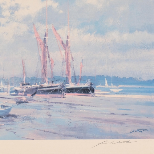 622 - Frank Wootton (1914-1998), signed print on paper, Thames Barges at Pin Mill, Suffolk, signed in penc... 