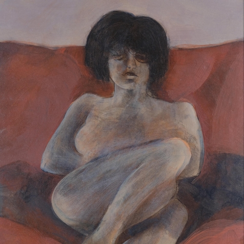 627 - Roland Jarvis, nude study, circa 1980s, acrylic on board, signed, 66cm x 47cm, framed