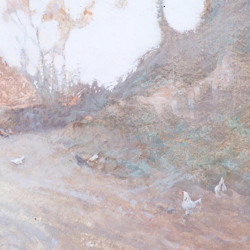 633 - Edward Stott, farmyard scene, pastel, late 19th century, unsigned, 33cm x 25cm, framed