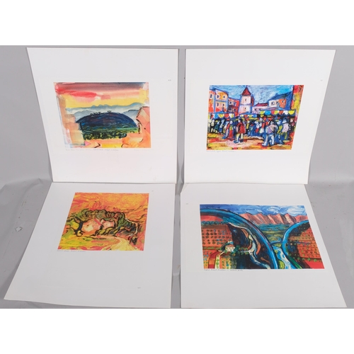 650 - Robert Nicholson, folder of colour prints, mainly Continental landscapes (14)