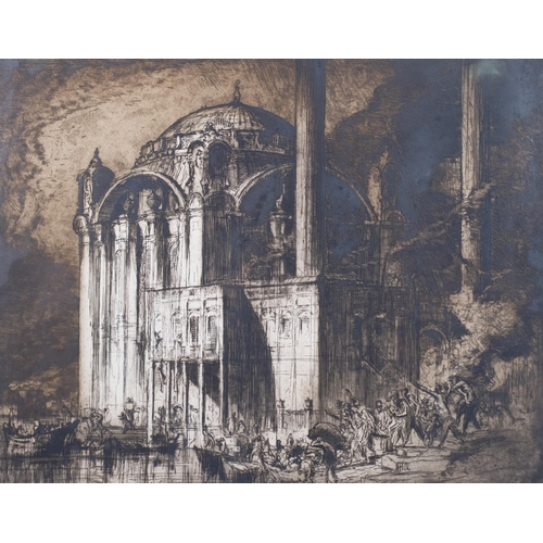 656 - Sir Frank Brangwyn (1867 - 1956), Mosque Constantinople, etching, signed in pencil, plate 59cm x 73c... 