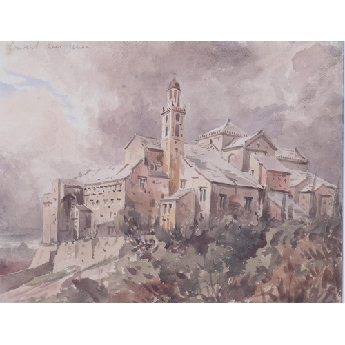 676 - Rev John Louis Petit (1801 - 1868), convent near Genoa, watercolour, 23cm x 30cm, framed