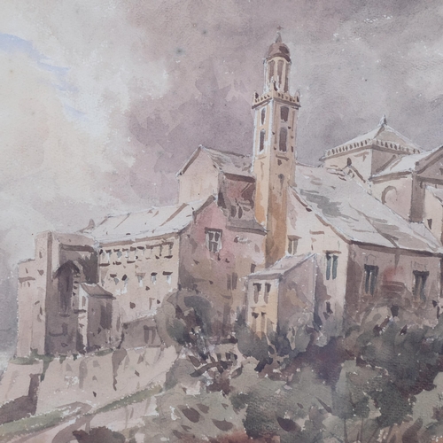 676 - Rev John Louis Petit (1801 - 1868), convent near Genoa, watercolour, 23cm x 30cm, framed