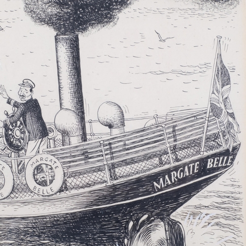 714 - Leslie Gilbert Illingworth (1902 - 1979), Margate Belle, original pen and ink political cartoon, 34c... 