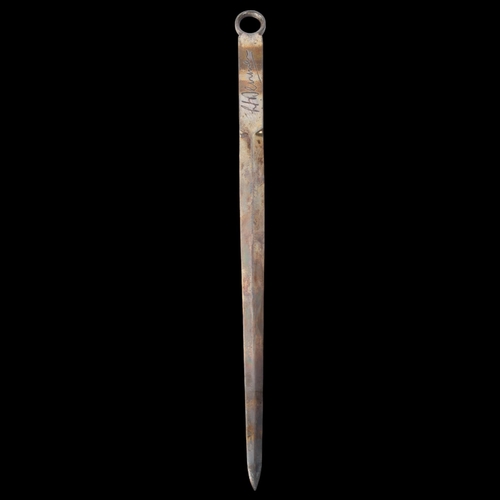 1776 - An Elizabeth II silver 'Meat Skewer' letter opener, Adie Brothers Ltd, Birmingham 1958, 20.5cm, 1.2o... 