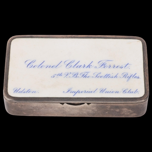 1786 - SAMPSON MORDAN & CO - a good quality late Victorian silver and enamel Vesta case, London 1891, recta... 