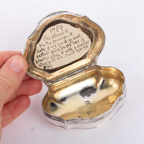 1795 - A George II silver agate hardstone snuffbox, William & Aaron Lestourgeon, London 1759, bulbous carto... 