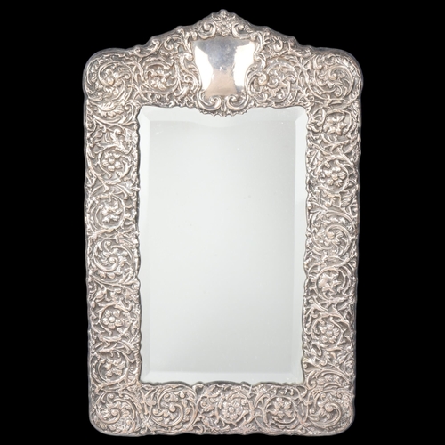 1826 - An Elizabeth II silver-fronted dressing table mirror, maker RBB, Sheffield 1992, rectangular form wi... 