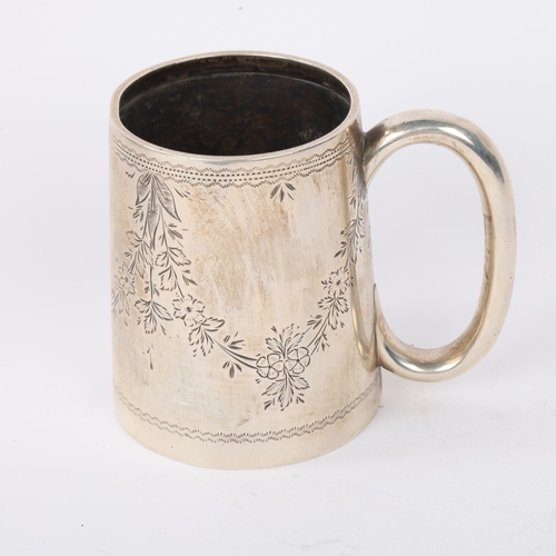 1835 - An Edwardian silver christening mug, A&J Zimmerman Ltd, Birmingham 1904, tapered cylindrical form wi... 