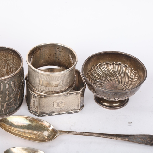 1848 - Various sliver, including cream jug, Colonial napkin ring, bookmark, etc, 5.9oz weighable