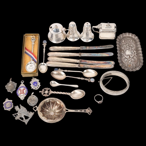 1849 - Various silver and collectables, including set of 3 Australian sterling silver opal teaspoons by Pro... 