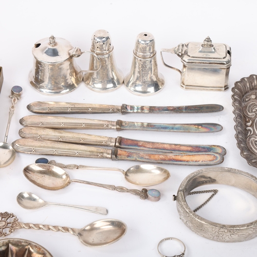 1849 - Various silver and collectables, including set of 3 Australian sterling silver opal teaspoons by Pro... 