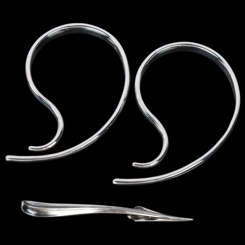 1861 - Various Danish modernist silver, including Georg Jensen nut pick, model 68A, and pair of abstract na... 