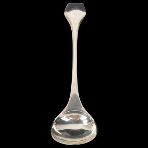 1870 - HANS HANSEN - a Danish modernist sterling silver preserve spoon, plain stylised form, 13.5cm, 1oz