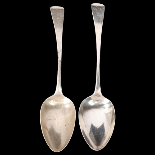 1873 - A pair of George III silver Old English pattern tablespoons, Peter, Ann & William Bateman, London 18... 