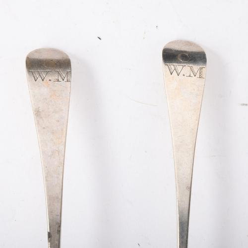 1873 - A pair of George III silver Old English pattern tablespoons, Peter, Ann & William Bateman, London 18... 