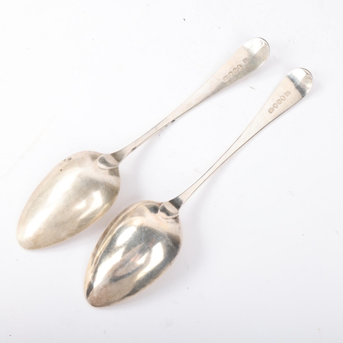 1873 - A pair of George III silver Old English pattern tablespoons, Peter, Ann & William Bateman, London 18... 