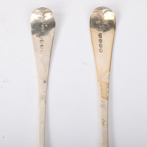 1874 - A pair of George III silver Old English pattern tablespoons, Chawner & Co, London 1819, 22.5cm, 4oz ... 