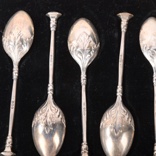 1883 - A cased set of 6 George V silver teaspoons, Barker Brothers Silver Ltd, Birmingham 1934, 10.5cm, 2.9... 