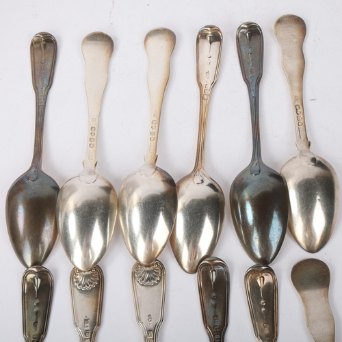 1889 - A group of George III and Victorian silver dessert spoons, makers including George Jamieson of Aberd... 