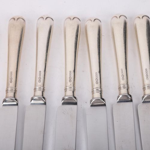 1890 - A group of Elizabeth II silver-handled knives, maker LS, Sheffield 1989, comprising 6 dinner knives ... 