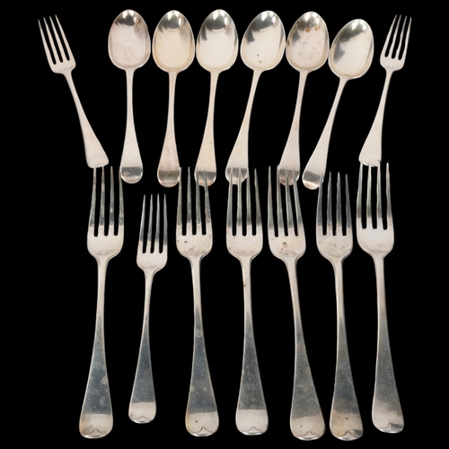 1891 - Various 19th century silver Old English pattern cutlery, makers include William Chawner, comprising ... 