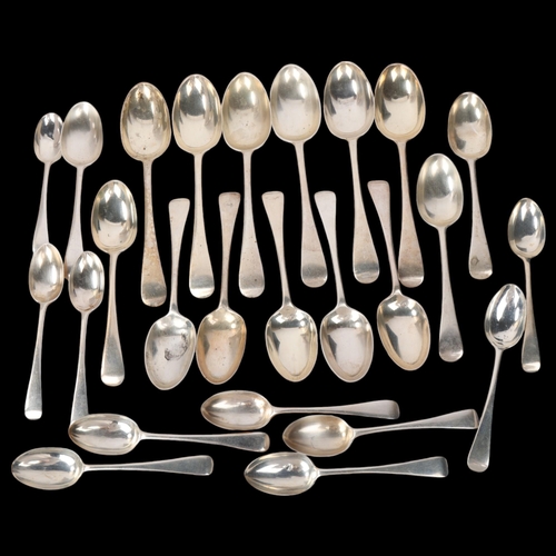 1892 - A group of late Victorian silver Old English pattern cutlery, Josiah Williams & Co, London 1897, com... 