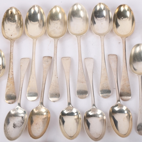 1892 - A group of late Victorian silver Old English pattern cutlery, Josiah Williams & Co, London 1897, com... 