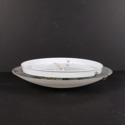 305 - A modern Foscarini style white circular ceiling light fitting, patterned glass sphere, diameter 36cm