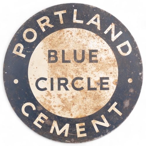 31 - A painted circular metal sign for Blue Circle Portland Cement, diameter 61cm