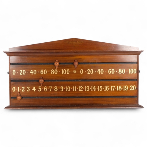 56 - Stevens & Sons, a Vintage snooker scoreboard, with gilded numerals, L97cm, H50cm