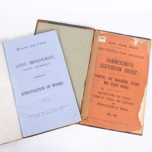 96 - Metropolitan Board Of Works, Savoy Improvement, New Street Contract, specification of works 1876 wit... 