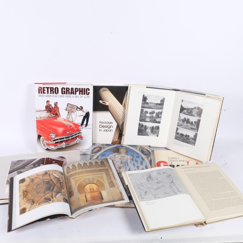 101 - A quantity of design books, including Codices Illustres by Taschen and Retro Graphic, When American ... 