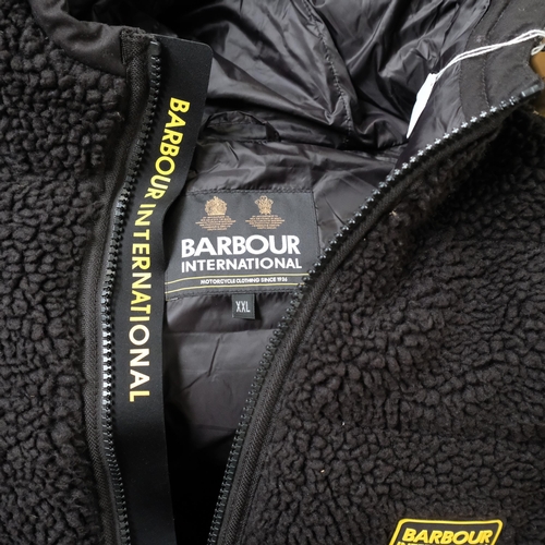 118 - Barbour International, a heavy black fleece body warmer, size XXL