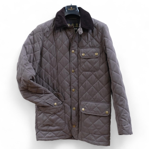 119 - Barbour, a men's quilted grey jacket in Barnett pattern, size Small