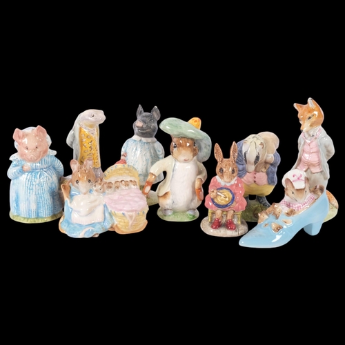 124 - A collection of Beswick Beatrix Potter figures, including Sir Isaac Newton, Foxy Whisked Gentleman, ... 