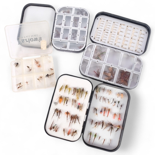 140 - Richard Wheatley of England, 3 fishing fly cases, and a Farlow's of Pall Mall fishing fly case