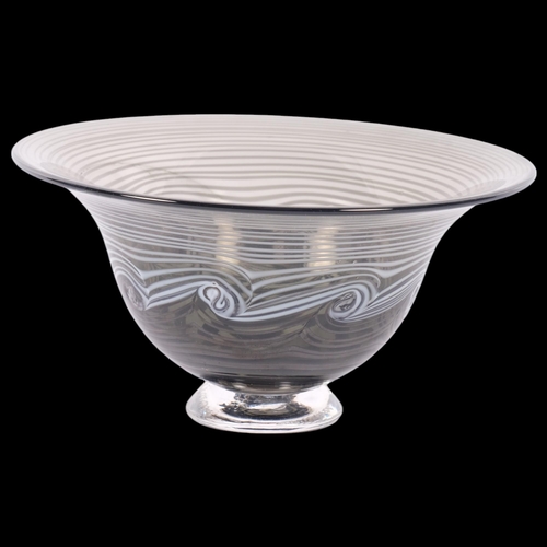 149 - A Sanders & Wallis Art glass bowl with swirl decoration, dated 1985, diameter 17.5cm